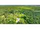 Aerial view featuring home surrounded by abundant trees and green spaces at 2360 Mooneyham Dr, New Smyrna Beach, FL 32168