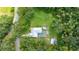 Expansive property with a sparkling pool, lush greenery, and distinct boundary lines, offering privacy and space at 2360 Mooneyham Dr, New Smyrna Beach, FL 32168