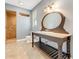 Elegant bathroom features antique vanity and fixtures plus a shower at 2360 Mooneyham Dr, New Smyrna Beach, FL 32168