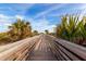 Picturesque wooden boardwalk surrounded by native landscaping leading to beach at 265 Minorca Beach Way # 902, New Smyrna Beach, FL 32169
