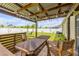 Green backyard with patio at 2731 Neverland Dr, New Smyrna Beach, FL 32168