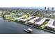 Aerial view of the condo complex highlighting water views and proximity to the water at 2901 N Halifax Ave # 215, Daytona Beach, FL 32118