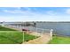 Waterfront featuring a pier with seating and stairs down to the water at 2901 N Halifax Ave # 215, Daytona Beach, FL 32118