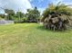 Lush backyard with a well-maintained lawn and tropical foliage, perfect for enjoying the outdoors at 2918 Mango Tree Dr, Edgewater, FL 32141
