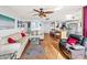 Spacious living room with wood flooring, modern décor, and ample natural light at 3023 S Atlantic Ave # 8010, Daytona Beach, FL 32118