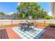 Inviting backyard deck with an outdoor dining set, perfect for relaxing and entertaining in a lush, green setting at 3626 Donna St, Port Orange, FL 32129