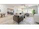 Open-concept living room with modern furniture, hardwood floors, and lots of light at 3626 Donna St, Port Orange, FL 32129