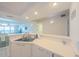 Contemporary kitchen with white countertops, cabinetry, and partial ocean view at 4575 S Atlantic Ave # 6607, Ponce Inlet, FL 32127