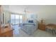 Bright main bedroom boasts ocean views, tile flooring, and coastal decor at 4575 S Atlantic Ave # 6607, Ponce Inlet, FL 32127