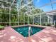 Private screened-in pool surrounded by lush greenery, offering a tranquil oasis for relaxation at 461 Luna Bella Ln, New Smyrna Beach, FL 32168