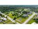 An aerial view shows the property and surrounding neighborhood with mature landscaping and a pond nearby at 505 Sandale Ct, Deland, FL 32724