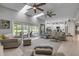 Sunlit living area with an open design, seamlessly connecting to a patio and a well-equipped kitchen at 544 Bottlebrush Ct, New Smyrna Beach, FL 32168
