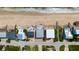 Aerial view of beachfront property showcasing direct beach access and proximity to the ocean at 6883 S Atlantic Ave, New Smyrna Beach, FL 32169