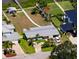 Nice aerial view of well-maintained waterfront home featuring a manicured lawn and convenient private dock at 8 Richmond Dr, New Smyrna Beach, FL 32169