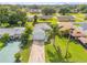 Aerial view of single Gathering home with well maintained lawn, landscaping, and neighborhood at 805 Spruce St, New Smyrna Beach, FL 32168