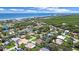 Aerial view of homes near the ocean with lush landscapes and neighborhood streets at 22 Sand Dune Dr, New Smyrna Beach, FL 32169