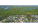 Property aerial showing the beautiful home and a peaceful community surrounded by mature trees at 22 Sand Dune Dr, New Smyrna Beach, FL 32169