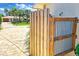 Outdoor shower stall featuring wood and corrugated metal at 22 Sand Dune Dr, New Smyrna Beach, FL 32169