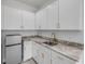 Stylish kitchenette features white cabinets, granite countertops, and stainless steel mini-fridge at 2324 Orange Tree Dr, Edgewater, FL 32141