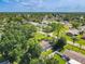 An aerial view showing the neighborhood featuring lush trees and well-manicured lawns and diverse homes at 3045 Pine Tree Dr, Edgewater, FL 32141