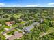 This is an aerial view of the property in a lush neighborhood and a golf course nearby at 343 Sweet Bay Ave, New Smyrna Beach, FL 32168