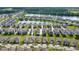 Beautiful aerial view of the community featuring well-maintained homes surrounding a tranquil lake at 349 Caryota Ct, New Smyrna Beach, FL 32168