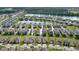 An aerial view of a community with a scenic lake, beautiful landscaping and well maintained properties at 349 Caryota Ct, New Smyrna Beach, FL 32168