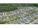 Aerial view of the neighborhood showcasing the neatly arranged homes and well-maintained surroundings at 349 Caryota Ct, New Smyrna Beach, FL 32168