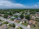 An aerial view showcases a well-kept neighborhood with a single-story home, close to nearby amenities at 411 Ryans Ridge Ave, Eustis, FL 32726