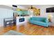 Living room with hardwood floors, and modern furnishings at 4141 S Atlantic Ave # 605, New Smyrna Beach, FL 32169
