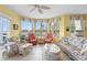 Inviting living room filled with natural light, complemented by wicker furniture and bright accents at 438 Bouchelle Dr # 105, New Smyrna Beach, FL 32169