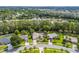 Neighborhood aerial featuring pond, mature trees, and manicured lawns at 4623 Secret River Trl, Port Orange, FL 32129