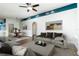 Open-concept living room and dining area with contemporary decor and ample seating at 4623 Secret River Trl, Port Orange, FL 32129