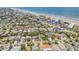 Aerial view of the neighborhood with close proximity to beach, hotels, and local businesses at 821 Ocean Ave, New Smyrna Beach, FL 32169