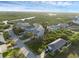 Aerial view of waterfront neighborhood with foliage and a glimpse of the water nearby at 895 Catfish Ave, New Smyrna Beach, FL 32169