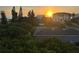 Lovely neighborhood view showcasing homes, lush greenery, and a beautiful sunset backdrop at 895 Catfish Ave, New Smyrna Beach, FL 32169