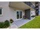 Condo patio with room to relax, a view of the property's manicured lawn, and easy entry at 101 N Riverside Dr # 1090, New Smyrna Beach, FL 32168