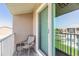 Cozy balcony with seating, providing a relaxing outdoor space to enjoy the view at 2898 Ocean Shore Blvd # 5020, Ormond Beach, FL 32176