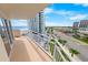Balcony with ocean views, and overlooking a palm-lined street at 2967 S Atlantic Ave # 508, Daytona Beach, FL 32118