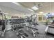 Well-equipped gym with weights, machines, and a mirrored wall for a complete fitness experience at 5849 Ansley Way, Mount Dora, FL 32757