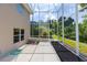 The screened-in patio provides an outdoor retreat, featuring views of the landscaped backyard and plenty of space at 6065 Spruce Point Cir, Port Orange, FL 32128