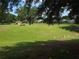Lush backyard with mature trees and manicured green space offers a tranquil retreat at 3918 Doune Way, Clermont, FL 34711