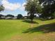 Scenic view of the golf course featuring a lush green lawn and trees at 3918 Doune Way, Clermont, FL 34711