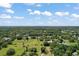 Expansive aerial view revealing vast, verdant expanses with trees, lush fields, and a serene pond at 10290 Buck Rd, Orlando, FL 32817