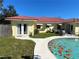 Relaxing kidney-shaped pool in a backyard setting at 910 Lake Ave, Edgewater, FL 32132