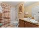 Bathroom with shower/tub combo and granite vanity at 3204 Calabria Ave # 443, Davenport, FL 33897