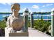 Unique statue accenting the waterfront walkway and serene water view at 4852 S Peninsula Dr, Ponce Inlet, FL 32127