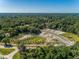 Aerial view of a home site surrounded by lush trees, showcasing the landscape with winding roads at 1697 Andover Ridge Dr, Deland, FL 32720