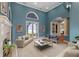 Elegant living room with hardwood floors and water views at 800 W 2Nd Ave, Windermere, FL 34786