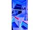 Themed game room with Star Wars decor, custom-built seating, and a basketball game setup, all illuminated in blue light at 3001 Sunset Vista Blvd, Kissimmee, FL 34747